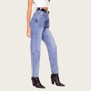 Nasty Gal Acid Wash Mom Jean, Ankle Length, Size 4